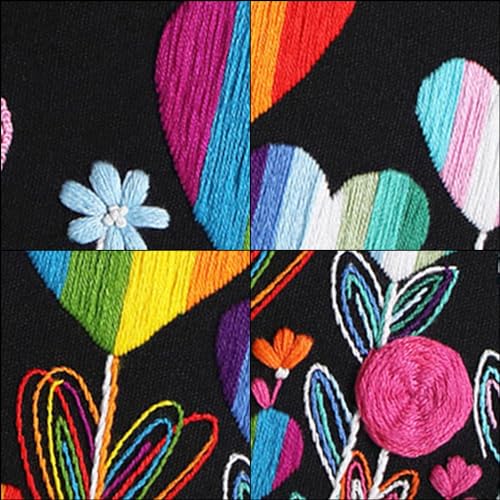 Louise Maelys LGBT Love Embroidery Kit for Beginners, Flower Pattern - color: kit-25