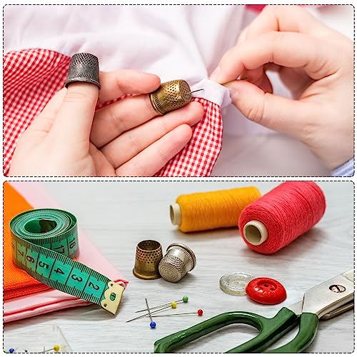 HARFINGTON 100pcs Sewing Thimble Plastic Sewing Thimble Finger Protector Finger Shield Fingertip Quilting Craft Embroidery Accessories DIY Hand Working Sewing Tools, Red