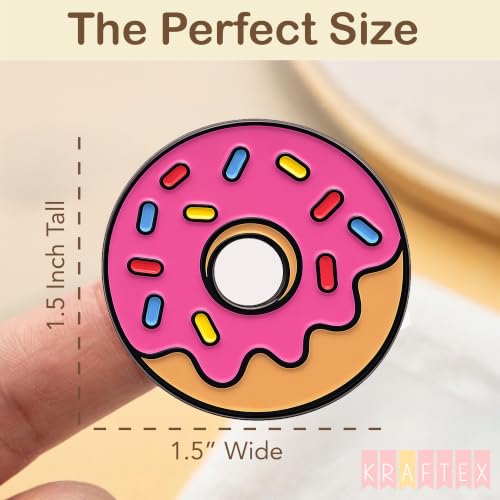 Kraftex Magnetic Needle Minder. Needleminder for Embroidery & Sewing. Cute Needlepoint Accessories. Magnetic Needle Holder for Cross Stitch. Cute Magnet Pin Gift - color: Donut