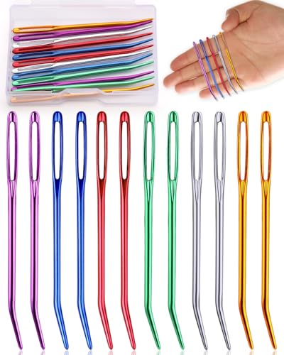 12 Pcs Yarn Darning Tapestry Needles, 6 Colors Large Eye Blunt Yarn Needle - style: 12PCS