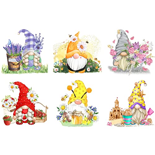 Tiwabb 6 Pack Gnome Stamped Cross Stitch Kits for Adults Beginners - color: Gnome Cross Stitch Kits