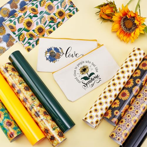 Tintnut Sunflower Heat Transfer Vinyl,10 Sheets 12×10in Iron on Vinyl - color: Sunflower sheets