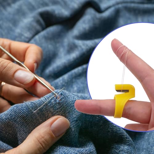 Joyzan Thread Cutter Finger Rings, Plastic Sewing Thimble Yarn Cutting Tool