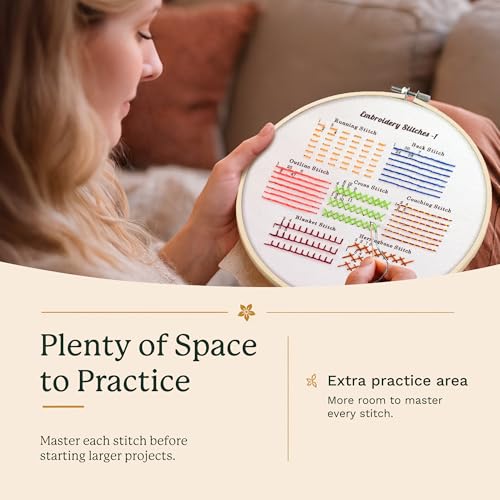 Bradove Classic Embroidery Learning Kit for Adults and Kids - color: A-Learning Stitches