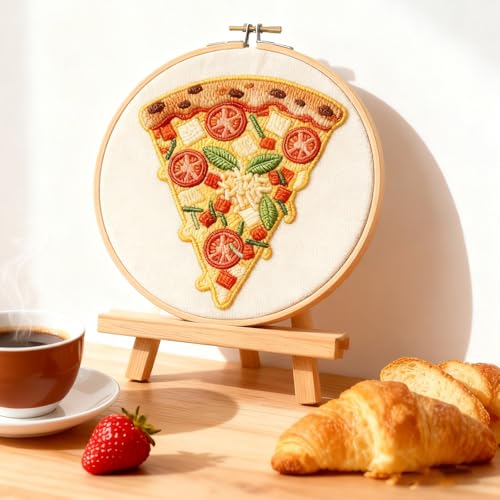 BEUNITONE 4 Set Strawberry Embroidery Kit with Hoops for Adult Beginners - style: D-Food