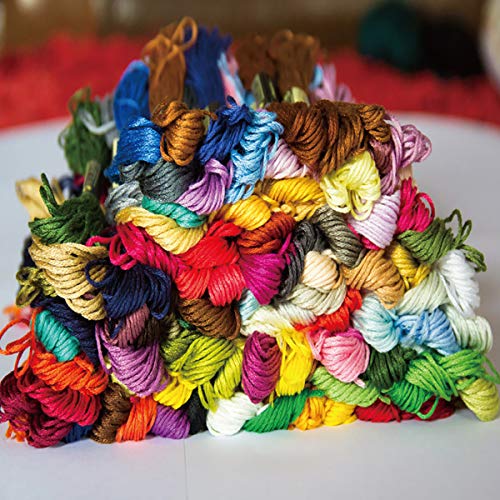 Vilihkc Rainbow Color Embroidery Floss 250 Skeins Per Pack with Cotton for Cross Stitch Threads, Bracelet Yarn Craft Floss Embroidery Floss Set - color: 250 colors