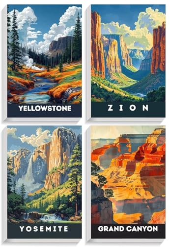Eiazuiks 4 Packs Stamping Cross Stitch Kit, Scenery Counting Cross Stitch Kit for Adult Beginners, Full Line DIY Stitching Kit for Home Decor Cross Stitch Patterns 12x16 inches - color: AKW098