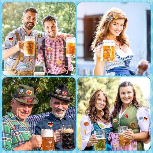 AUGSUN 36pcs Oktoberfest Iron on Patches Bavarian Embroidered Sew Applique - style: Oktoberfest