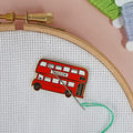 Caterpillar Cross Stitch Needle Minder - London Bus for Cross Stitch, Sewing, Embroidery and Needlework Accessories, Enamel and Magnetic