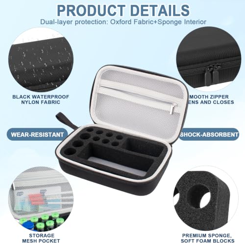 Black Peptide Case for Fridge, 10+1 Slots Insulin Vials Protector Organize - color: Black - 6x3ml+3x10ml+30ml