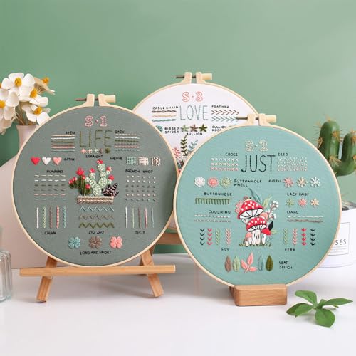 COCOMOX Embroidery Kit for Beginners Adults, Needlepoint Cross Stitch Kits - color: Simple pattern