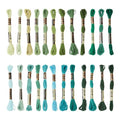 FASHEWELRY 24 Skeins Embroidery Floss Thread 1mm Cross Stitch Thread Yarn - color: 24 Colors-Green, size: 1mm
