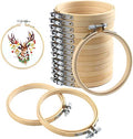 FEBSNOW 16Pcs 4 Inch Embroidery Hoops Adjustable Circle Cross Stitch Ring - style: 4 Inch