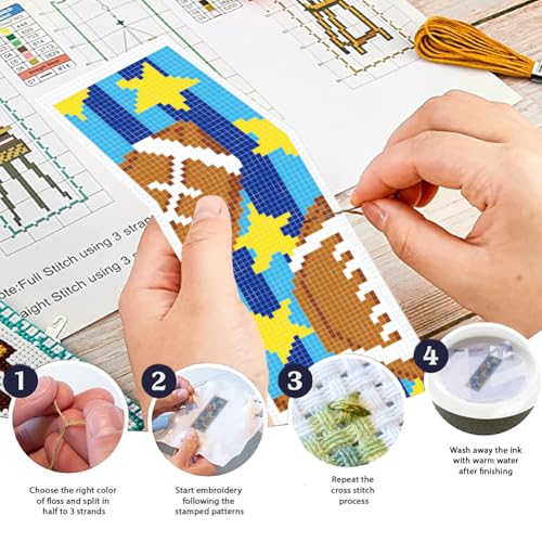 ORIGACH 6 Rugby Set Cross Stitch Bookmark Kit for Beginner - style: Rugby