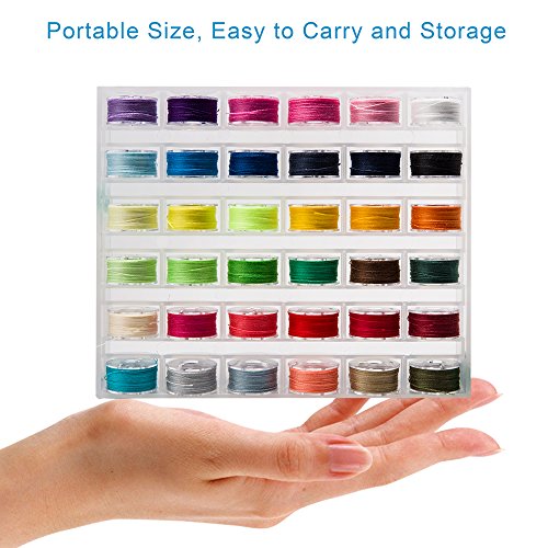 BetyBedy 36Pcs Pre-Wound Sewing Bobbins with Case, Standard Assorted Colors