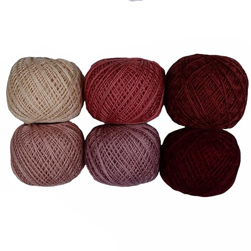 KCS Mercerized Pearl Cotton Thread Size 8 Crochet Needlework Embroidery Threads Ball (6, 03) - color: 03