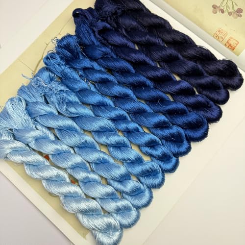 100% Mulberry Silk Embroidery Thread 10 Colors 22m Each (56) - color: 56