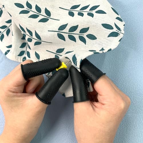 24 Pcs Black Silicone Hot Glue Gun Finger Caps, Anti-Slip and Reusable Silicone Thumb Protectors, Finger Guard Protectors for Hot Glue, Wax, Resin, Honey, Adhesives, Scrapbooking, Sewing, and More
