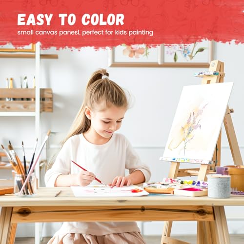 Simetufy 4 x 6 inch 12 Pack Small Painting Canvas Boards- Gesso Primed - size: 4"x6"