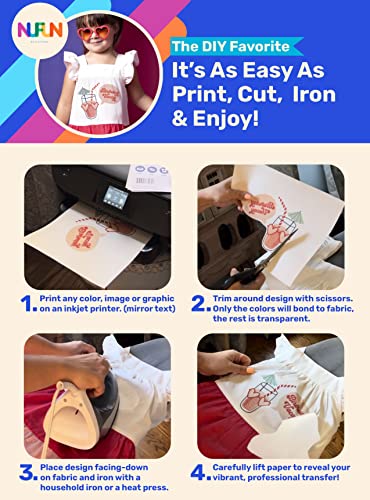NuFun Activities Heat Transfer Paper, Light Fabrics, 10 Sheets 8.5x11 - size: 10 Sheets