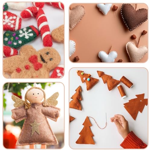 Brown Felt Fabric, 18 Pieces Felt Sheets for Crafts Brown Felts Sheets Soft Felts Sheet Thick Pack Stiff Tan 12 X 8 Inch Feltes Fabrics Sheet for Crafts Fabric DIY Patchwork Arts Projects, 3 Colors