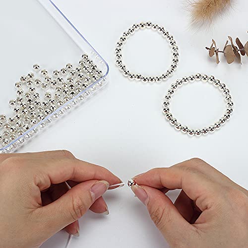 (R) Silver Plated Smooth Round Metal Beads 6 mm 300 Pcs - color: Silver 300 Pcs 6mm