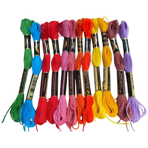 12 Skeins Rainbow Embroidery Thread Variegated Floss for Sewing - color: Colorful