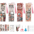 niurenmaoyi 4 Pack Skeleton Bookmark Stamped Cross Stitch Kits for Beginner - color: Cross Stitch Kits0512-01