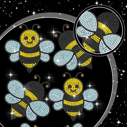 MAYJOYDIY Bee Rhinestone Iron on Hotfix Transfer Honeybee Heat Transfer Sticker Cute Insect Wings Hornet Bling Clothing Decoration Applique for Shirt Bag Hat Jacket Jeans Shoes DIY Crafts - style: Bee