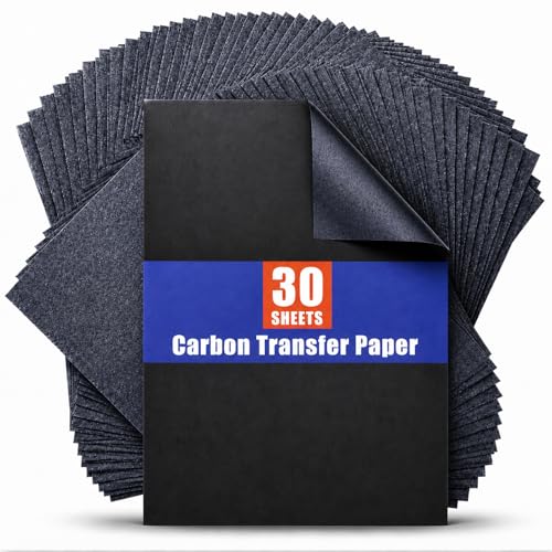 PSLER Black Carbon Paper for Tracing - 30Pcs Graphite Transfer Paper, A4 - color: black