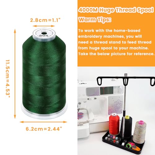 New brothread 4000M Huge Spool Embroidery Machine Thread - Deep Green - color: Deep Green
