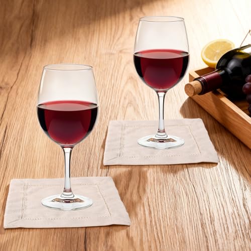 25pcs Linen Cocktail Napkins, Reusable Square Cocktail Napkins - color: Flaxen