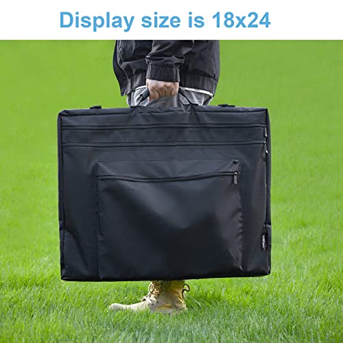 JJRING 18x24 Art Portfolio Tote Bag With Shoulder Strap, Black - size: 18''*24''