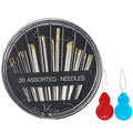 Eketirry Premium Hand Sewing Needles，30-Count Assorted Needles for Sewing Repair, 6 Different Sizes Sewing Needles with 2 Threaders (Black,1) - style: Black