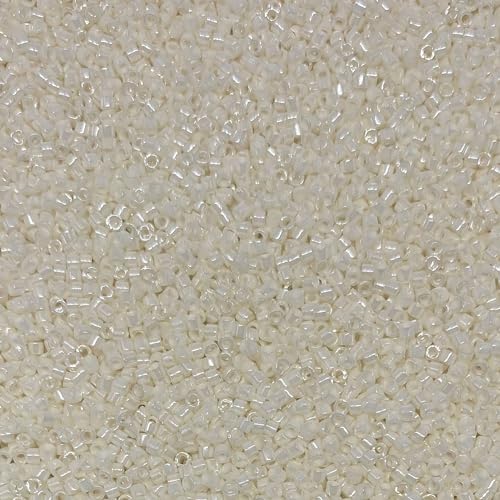 Miyuki Delica 11/0 Seed Beads - Glass Beads Bulk 5 Grams & Size 1.6mm 1000 Pieces Glass Seed Beads Ceylon Cream (DB203) - color: DB203