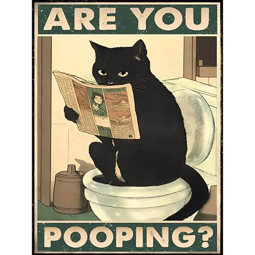 Black Cat Stamped Cross Stitch Kits for Adults - Embroidery Kits for Beginners Adults,11 CT Patterns Dimensions Counted Cross Stitch Kits for Adults Arts Craft 12x16 inch - color: Cross stitch-24