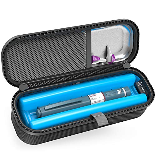 SHBC Upgraded Cold Effect PCM Insulin Pen Carrying Case Portable Medical Cooler Bag for Diabetes Convenient to Changing Needles with Each Injection - color: Black