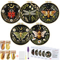 ERKOON Embroidery Kit for Adults, 5 Sets Flower Cross Stitch Set for Beginners Include Embroidery Cloth Hoops Threads for Craft Lover Hand Stitch with Skill Techniques (Starry Night) - color: Starry Night