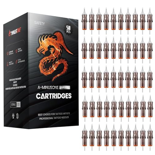 50 Assorted Tattoo Cartridge Needles Mixed Size #10RL Bugpin Round Liner - 10 pcs each of 3RL 5RL 7RL 9RL 11RL Pro Disposable Membrane Assorted Tattoo Needles - size: 50Pcs-10RL Mixed