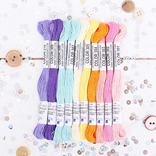 ThreadArt Embroidery Floss Kit in Confetti Colors - Six Strand Set - color: CONFETTI COLORS