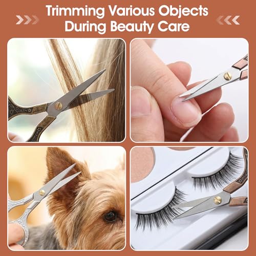 3 Pack Small Sharp Scissors, 5 Inch Precision Scissors with Cover Stainless Steel Embroidery Sewing Scissor Small Sharp Craft Scissor for Craft Wmbroidery Sewing Office Cutting