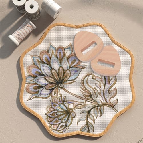 OLYCRAFT 4pcs Embroidery Hoop Display Stand Triangle Wood Base 2.2 x 2.2 Inch Embroidery Hoop Wood Hoop Easels Embroider Hoop Holder Accessories for Embroider Cross Stitch Stand Decor