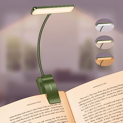 Gritin 19 LED Rechargeable Book Light for Reading in Bed - color: Dark Green