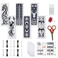 FREEBLOSS 6 Set 11CT Cross Stitch Bookmarks Kit Dragon Elements Stamped Cross Stitch Kit DIY Embroidery Bookmark Set with Instruction for Adults Beginners 20x6cm/8x2.4inch - style: Fantasy