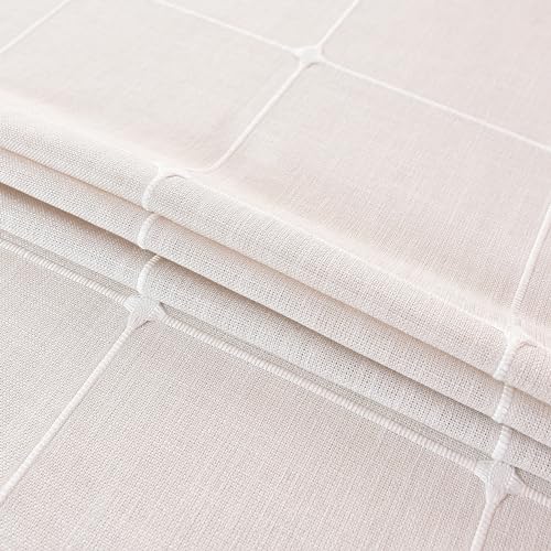 Plaid Farmhouse Oval Tablecloth 54 x 72 Inch, Checkered Cotton Linen Heavy Weight Table Covers Cloths for Kitchen Dining Room Party Oval Tables - color: Off-white, size: 72" x 54" (Oval)
