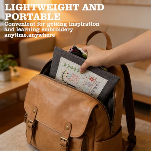 JINSILU Beginner Embroidery Stitch Book Kit, 86-Piece Set, 24 Colors
