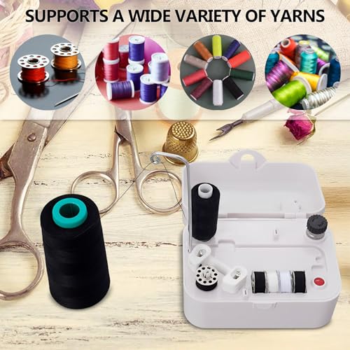 Electric Bobbin Winder, Portable Automatic Bobbin Winder with Handle, USB/Battery Powered Bobbin Winder Machine, Household Electrical Winding Machine for Domestic and Industrial Sewing Crafts Project