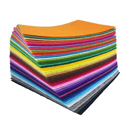 flic-flac 48PCS 8 x 12 inches (20 x 30cm) Assorted Color Felt Fabric Sheets Patchwork Sewing DIY Craft 1mm Thick … (20cm * 30cm, 48pcs) - color: 48pcs, size: 20cm * 30cm