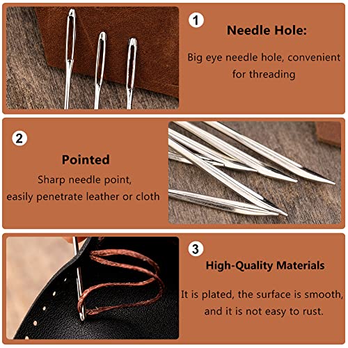 Veroave Sewing Needles, Curved Needle, 20 PCS Upholstery Needle - size: 20PCS