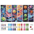 ACRNIGHEET 6PCS Stamped Cross Stitch Bookmark Kit for Beginners Planet - style: Planet Patterns